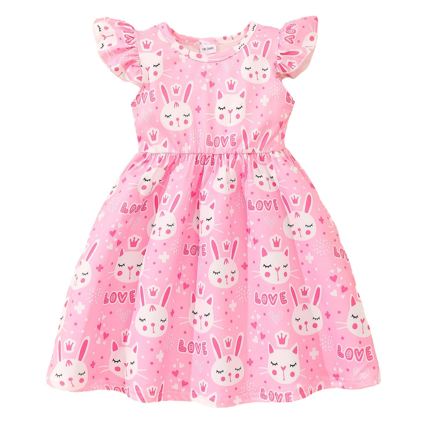 JiAmy Girls' Dress Ruffle Short Sleeve Unicorn Cartoon Prints Colourful Tulle Dresses Toddler Spring Summer Party Princess Clothing for Girls 18 Months - 8 Years