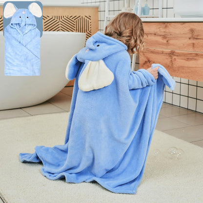 Daelesr Hooded Bath Poncho for Kids, Poncho Towel Toddler New Born Baby Towel 85 x 150cm, Baby Bath Towels for Boys Girls (Green Frog) 