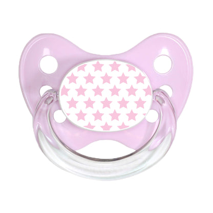 dentistar Silikon Schnuller 3er-Set - Größe 1 Schnuller 0-6 Monate - Zahn- & kieferfreundlicher Nuckel mit Dental-Stufe – BPA-frei – Made in Germany - Grinsebacke, Transparent