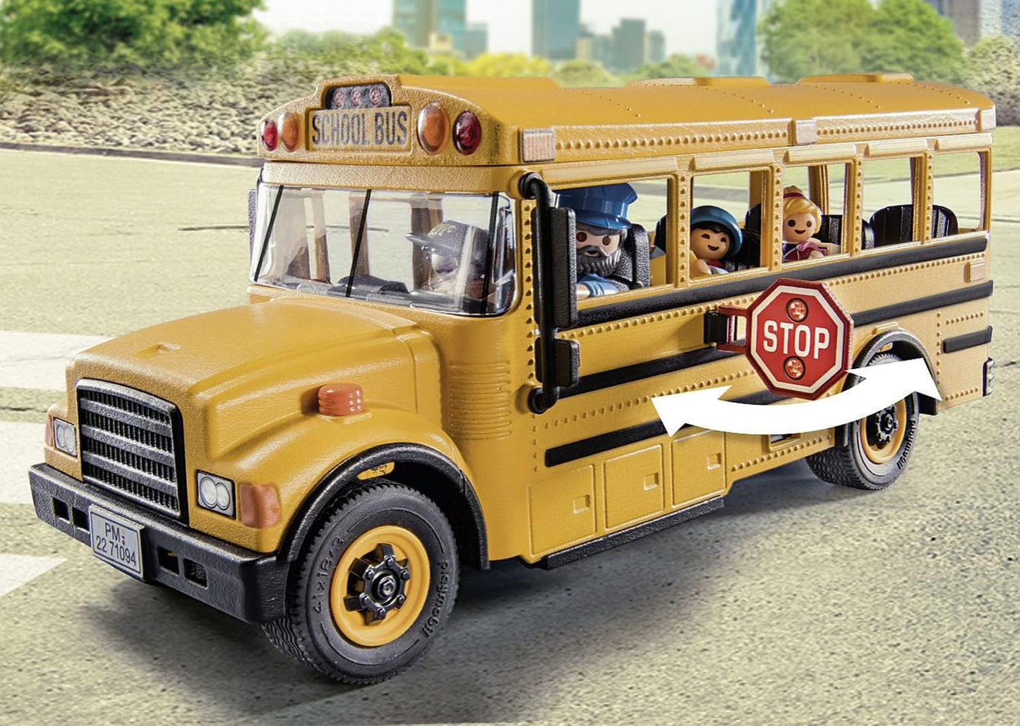 PLAYMOBIL City Life 71094 US School Bus Toy Bus with Flashing Light, Toy for Children from 4 Years