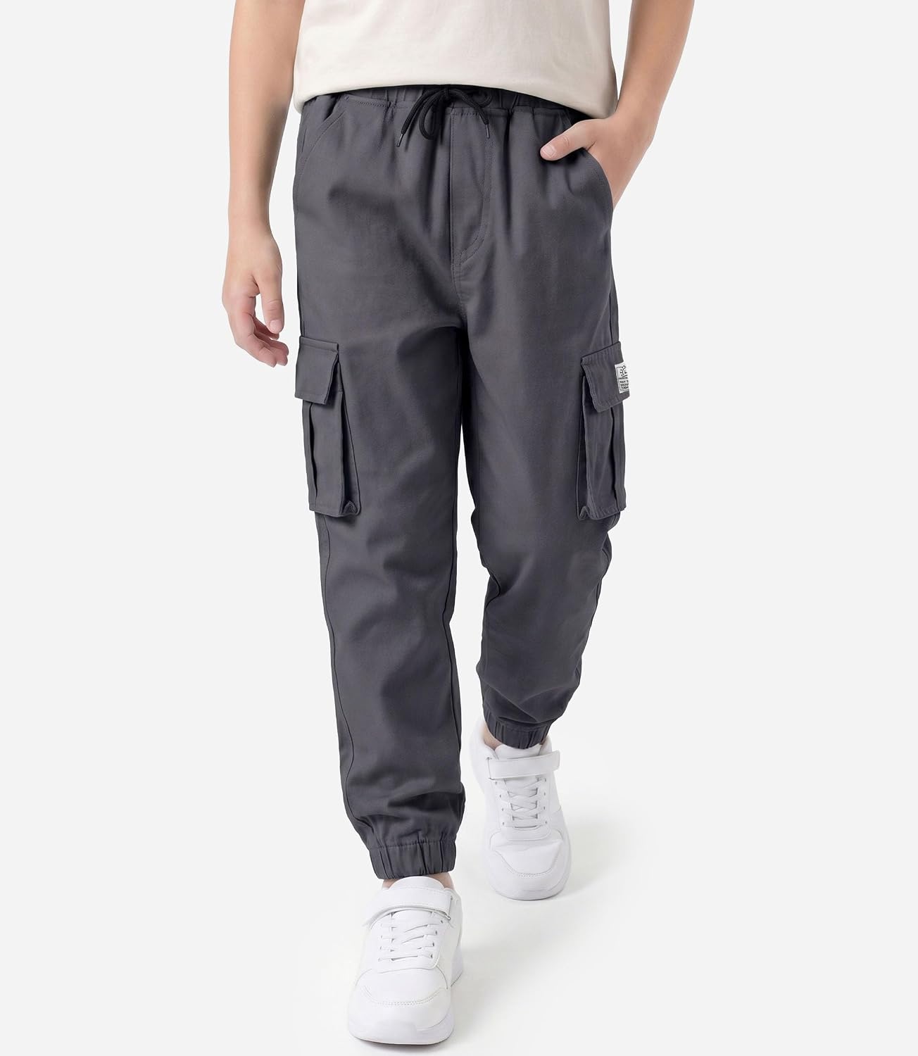 LAUSONS Pants for Boys Cargo Pants Children's Pants Cargo Jogging Pants Leisure Pants with Elastic Band 