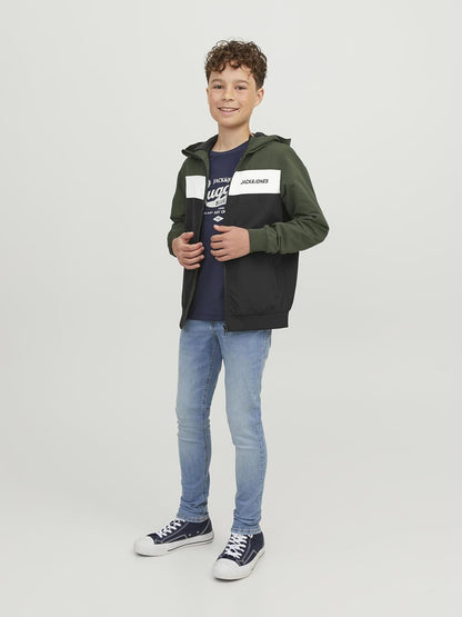 JACK &amp; JONES Jjerush Blocking Hood Bomber Sn Jr Boys Jacket 