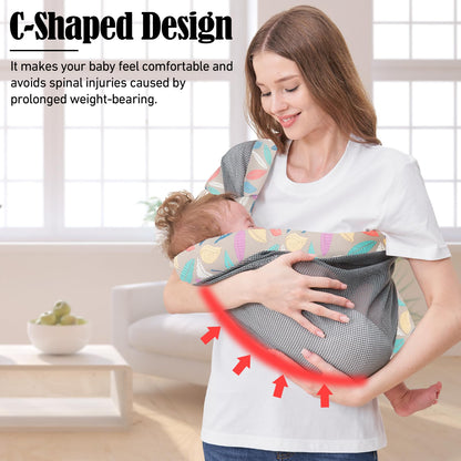 IULONEE Tragetuch Baby Babytrage Neugeborene Ab Geburt Verstellbare Babytrage Auf Einer Schulter Ergonomische Praktische Babytrage Tragbar Baby Tragegurt Für Babys Von 3 Bis 36 Monaten (Grau)