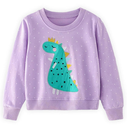 CM-Kid Girls' Long-Sleeved Sweatshirt, Children's Shirts, Cotton, Warm Tops, 1-7 Years, Size 92-122