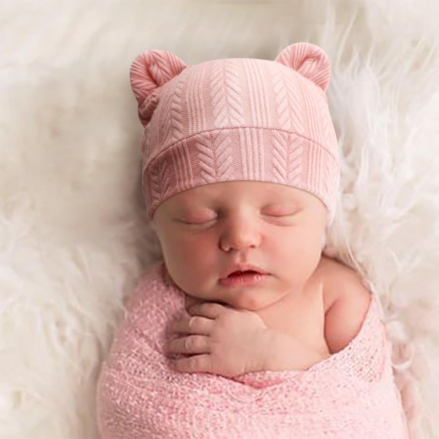 DRESHOW Newborn Baby Hat and Gloves Set Beanie Clothing Unisex Infant Hat Kindergarten Cap Baby Boys Girls 0-6 Months 