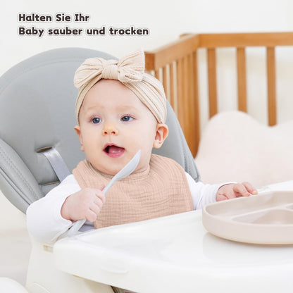Susurration Bibs Baby Muslin Bandana Baby Soft Adjustable Square Dribble Bibs 6 pack for Unisex Girls &amp; Boys 