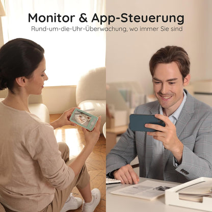 BOIFUN Babyphone mit Kamera 2K, 5-Zoll-Display, 360° PTZ, Nachtlicht | Nachtlicht, IR Nachtsicht, 360° Kamera, Handy, Weinen/Bewegungs/Geräuscherkennung, Bewegungsverfolgung, Temp&Feuchteerfassung