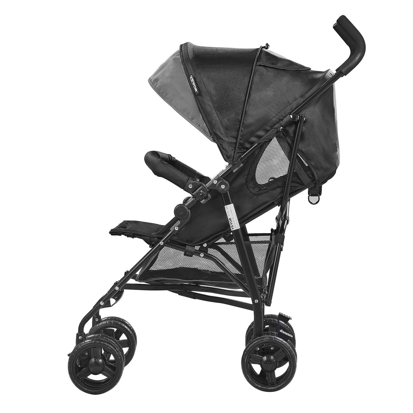 VEVOR Leichter Kinderwagen, kompakt, einfach zusammenklappbar, mit verstellbarer Rückenlehne, Rahmen aus Karbonstahl, großem Aufbewahrungskorb, Kinderwagen mit Schirm für Reisen und mehr, Schwarz/Weiß - Meloni2