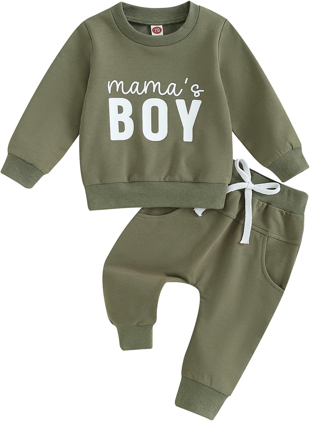 Baby Boys' Two-Piece Outfit, Long Sleeve Sweatshirt + Trousers, 2-Piece Set, Baby Clothing, 0-3 Years, Children's Outfit for Baby Boys 
