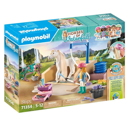 PLAYMOBIL Horses of Waterfall 71351 Waterfall Ranch, magisches Wasserfall-Paradies für Pferdefreunde, nachhaltiges Spielzeug für Kinder ab 5 Jahren