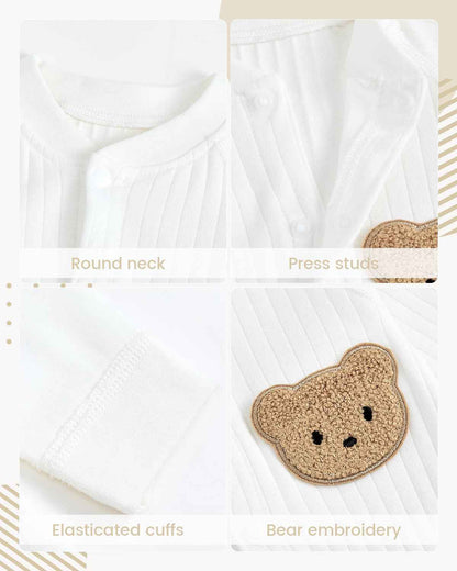 WYTbaby Baby Strampler Neugeborene Baumwolle Jumpsuit 2er-Pack Langarm Einteiligen Overall Kleidung für Baby Junge und Mädchen 0-12 Monate