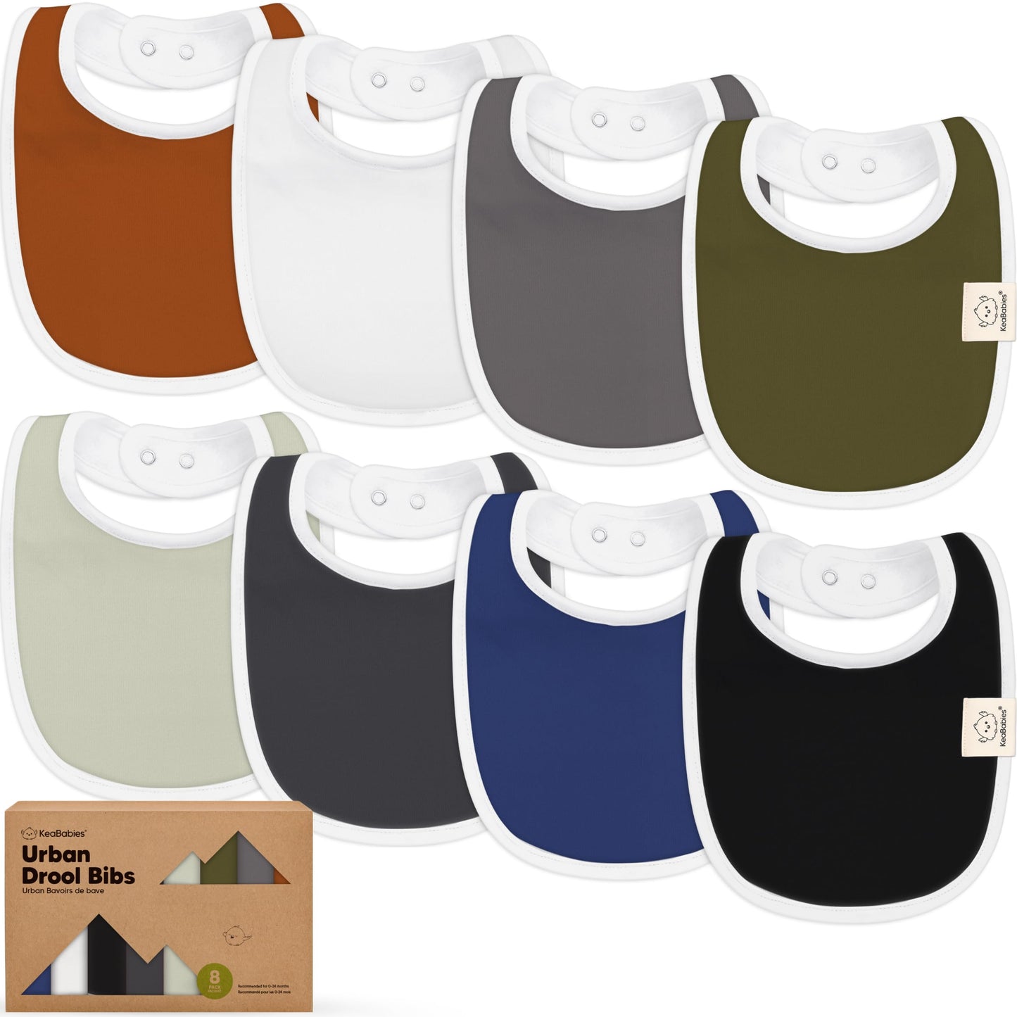 Baby Bibs for Boys &amp; Girls - 8-Pack Organic Cotton Teething Bibs - Baby Bibs for Girls &amp; Boys - Large Bibs for Infants, Toddlers (Wilderness) 