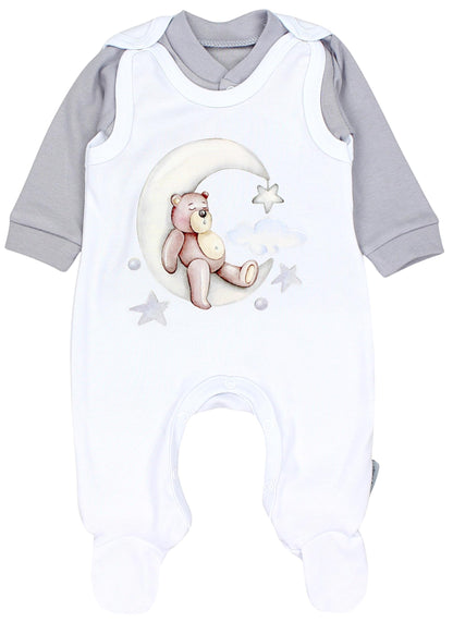 TupTam Baby Mädchen Jungen Strampler mit Langarmshirt Aufdruck Spruch 2 teilig