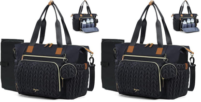 Wickeltasche mit Schnullertasche und Wickelunterlage, Wickelrucksack Multifunktions-Babytasche für Große Reisewindeltasche für Mama und Papa, isolierten Taschen-Dunkelblau