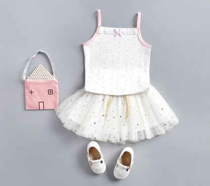 Yintry Bedruckte Unterhemden für Mädchen Baumwollunterhemd/Tanktops für 2-12 Jahre Elastische Cami-Westen 4er-Pack