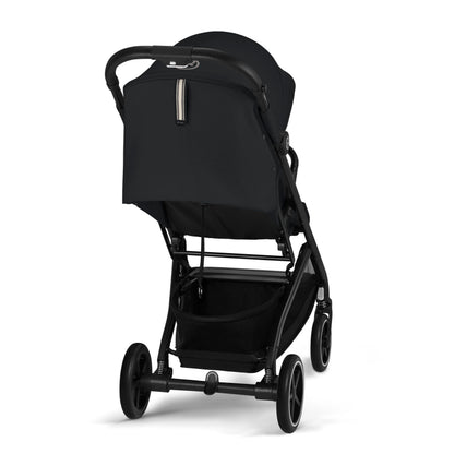 Cybex Gold Kinderwagen Beezy mit One-Pull Harness, Ab Geburt bis ca. 4 Jahre (max. 22 kg), Kompakt und ergonomisch, Magic Black (Schwarz mit schwarzem Rahmen)