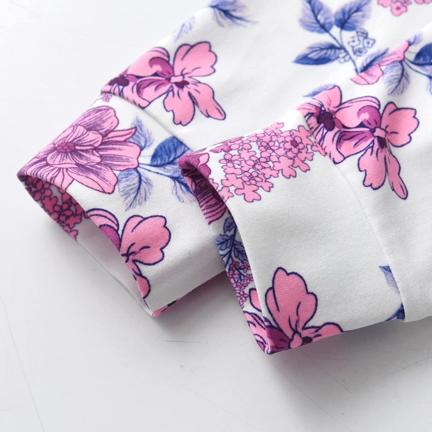 Baby Mädchen Kleidung Langarm Rüschen Tops und Blumen gedruckt Hosen Kleinkind Baby Mädchen Outfits Sets