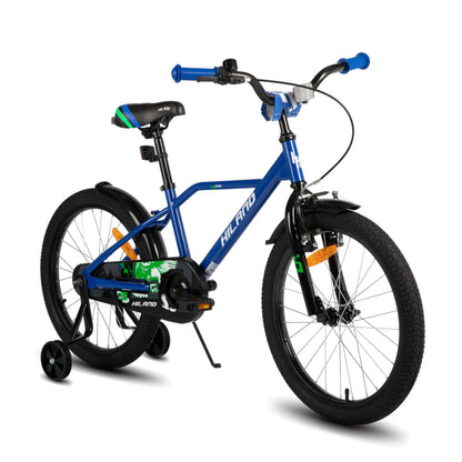 Hiland 12/14/16/20 Zoll Kinderfahrrad, Jungen Fahrrad für 3-10 Jahre, mit Stützrädern, Kinderfahrrad mit Handbremse und Rücktrittbremse, Schwarz/Grün/Blau/Orange - Meloni2