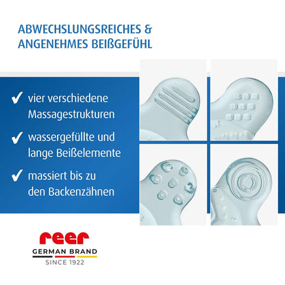 reer Bite&Cool Kühlbeißring | Beißring für Babys | Mit langanhaltendem Kühleffekt | Für Babys ab 3 Monaten | Kühlende Zahnungshilfe | Motorikspielzeug zur Förderung des Spiel- und Tastsinns