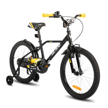 Hiland 12/14/16/20 Zoll Kinderfahrrad, Jungen Fahrrad für 3-10 Jahre, mit Stützrädern, Kinderfahrrad mit Handbremse und Rücktrittbremse, Schwarz/Grün/Blau/Orange - Meloni2