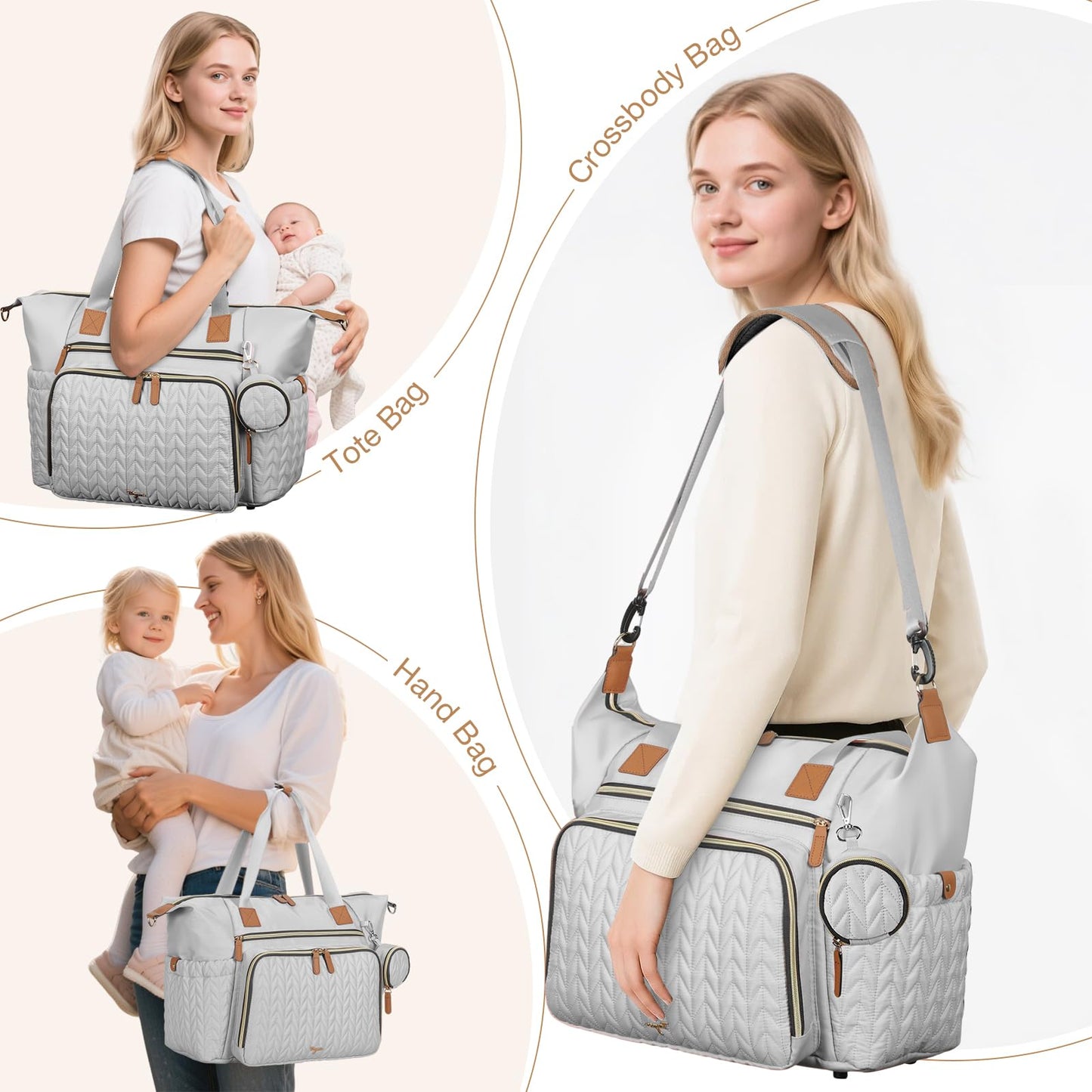 Wickeltasche mit Schnullertasche und Wickelunterlage, Wickelrucksack Multifunktions-Babytasche für Große Reisewindeltasche für Mama und Papa, isolierten Taschen-Dunkelblau