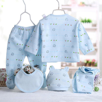 5 Stück Neugeborenen 0-3 M Jungen Mädchen Baby Baumwolle Kleidung Tops Hut Hosen Anzug Outfit Sets Eine Größe
