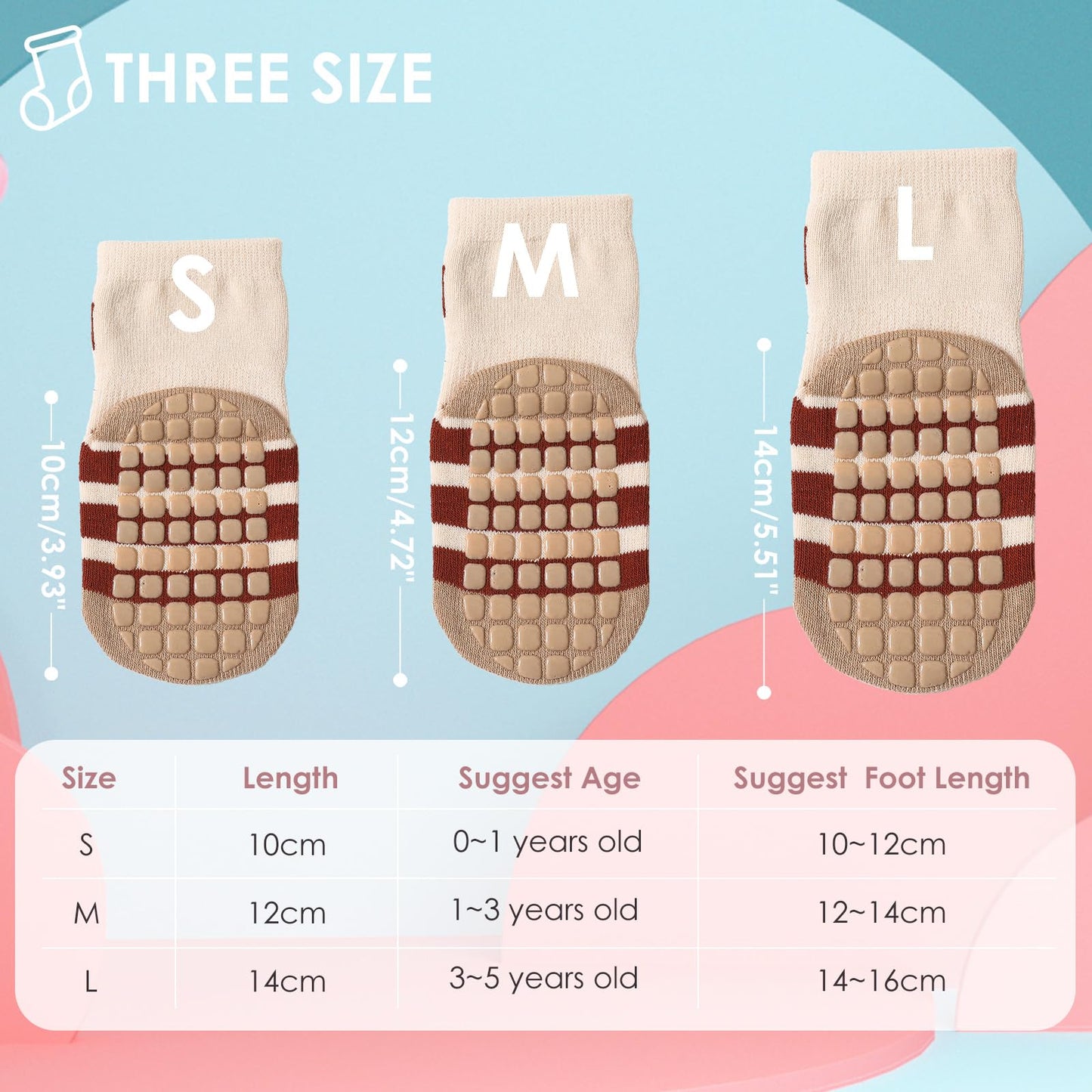 Simpeak Baby Socks, ABS Socks, Non-Slip Baby Socks, Non-Slip Baby Socks, Boys and Girls, Stopper Socks, Baby 0-36 Months