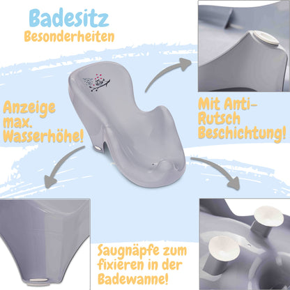 Baby Badewanne mit Gestell 4 Set TÜV Rheinland zertifiziert! Babybadewannen + Baby Badewannensitz +Abfluss + Gestell - Babywanne mit Ständer! Baby Pflegeset für Neugeborene.