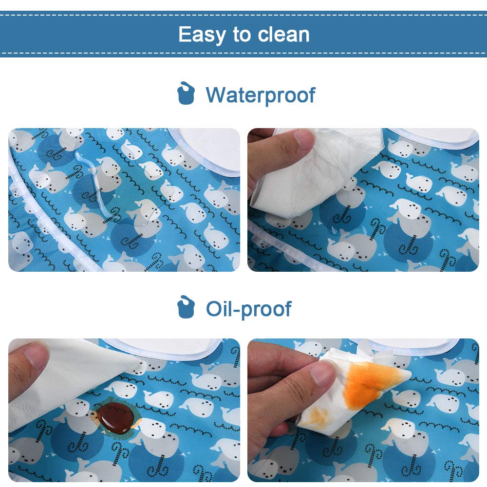 Vicloon Baby Bibs, 10 Pack Soft Absorbent and Waterproof Bibs Dribble Bibs Burp Cloths Baby with Snap Fastener for Baby Boys and Girls Toddlers 