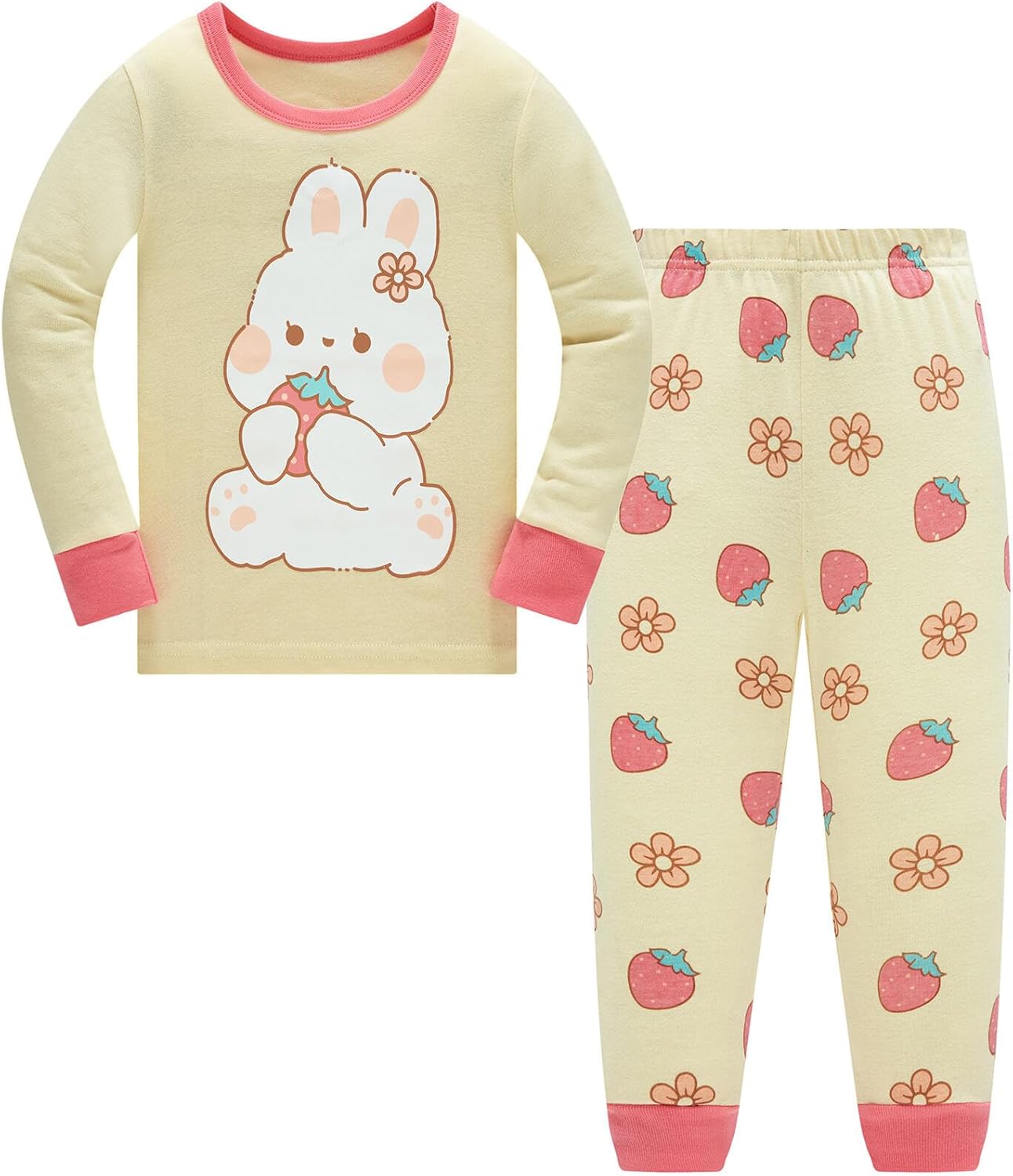 TEDD Girls' Pyjamas, Cotton, Cute, Unicorn, Long Sleeves, Two-Piece Pyjamas Set, Kids’ Sleepwear, Winter, Christmas, Sizes 1-12 Years