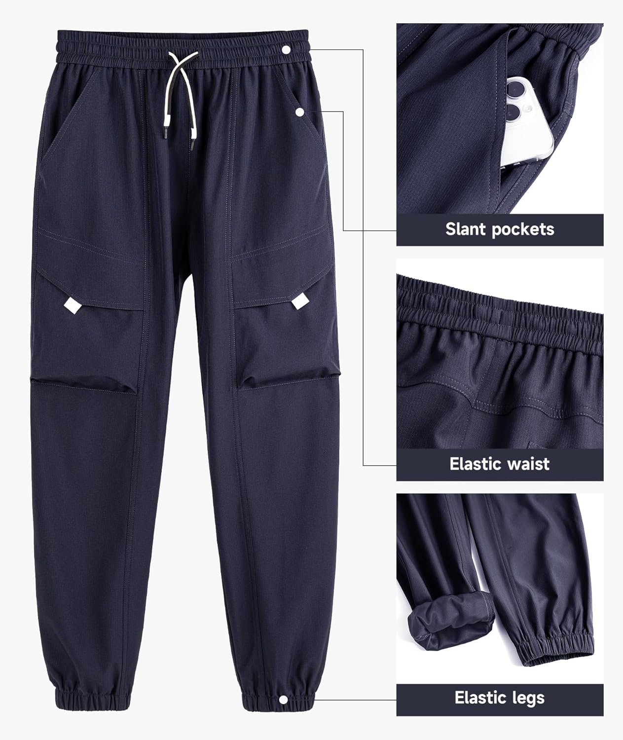 YOUNGSOUL Cargohose Jungen Wasserdicht Kinder Wanderhose Outdoor Jungs Cargo Hose mit Gummizug