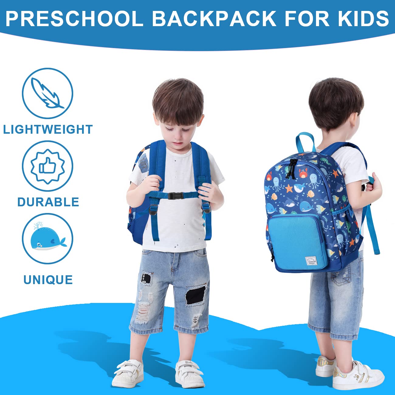 Rucksack für Mädchen, 4-6 Jahre, Schulrucksack mit Seitentaschen und Brustgurt, 127-Einhorn, one size, Niedlich