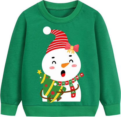 EULLA Kinder Mädchen Jungen Weihnacht Pullover Sweatshirt Weihnachtsoutfit Weihnachtspuli Christmas Xmas Rentier Weihnachtsmann Weihnachtskleidung 92 98 104 110 116 122