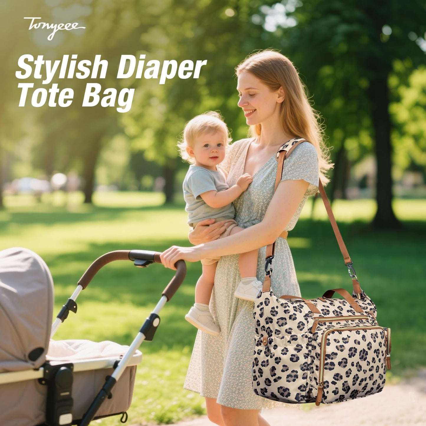 Wickeltasche mit Schnullertasche und Wickelunterlage, Wickelrucksack Multifunktions-Babytasche für Große Reisewindeltasche für Mama und Papa, isolierten Taschen-Dunkelblau