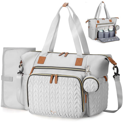 Wickeltasche mit Schnullertasche und Wickelunterlage, Wickelrucksack Multifunktions-Babytasche für Große Reisewindeltasche für Mama und Papa, isolierten Taschen-Dunkelblau