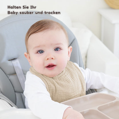 Susurration Bibs Baby Muslin Bandana Baby Soft Adjustable Square Dribble Bibs 6 pack for Unisex Girls &amp; Boys 
