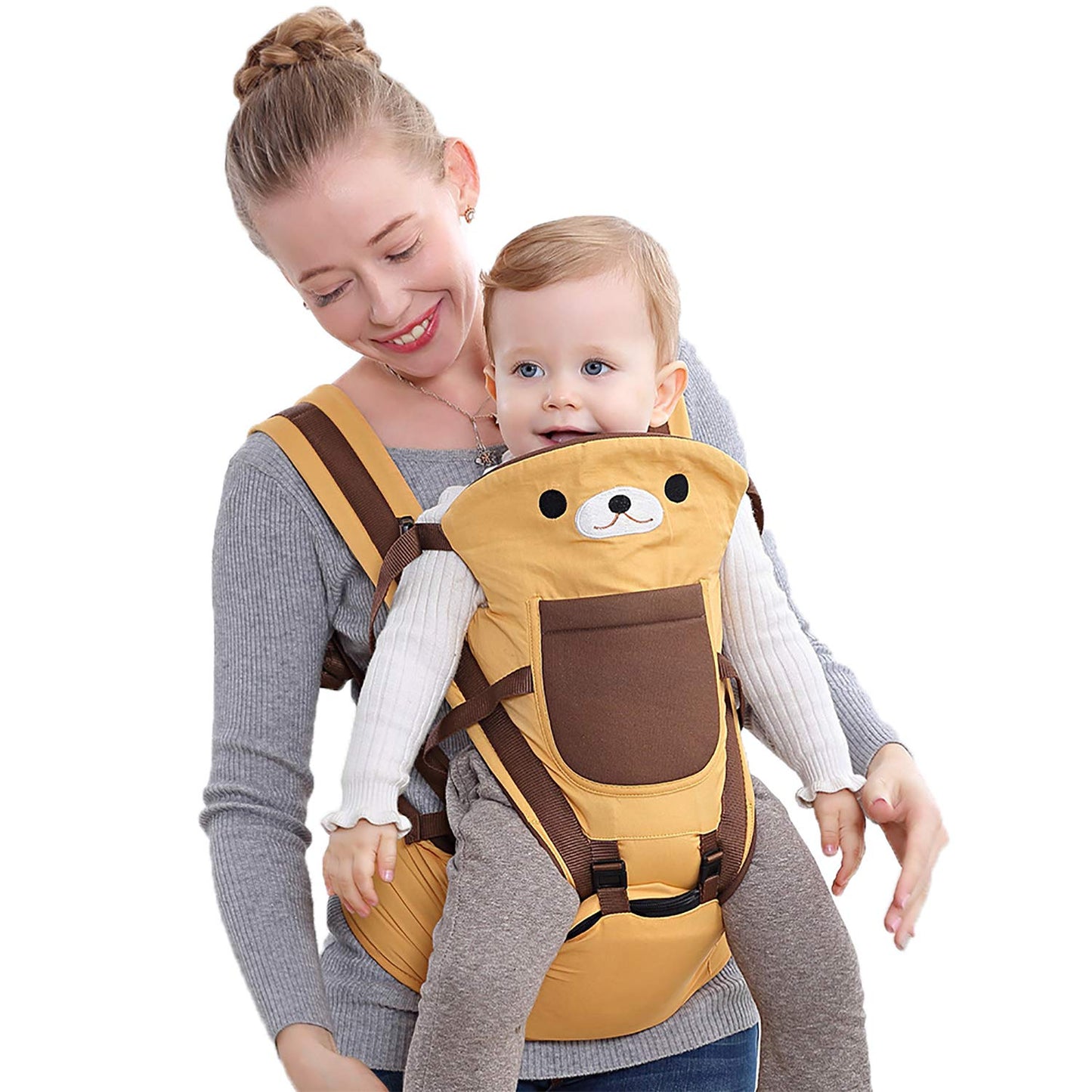 Rufun Babytrage Tiermuster Hüftsitz Ergonomisch für Neugeborene Vorne und Hinten