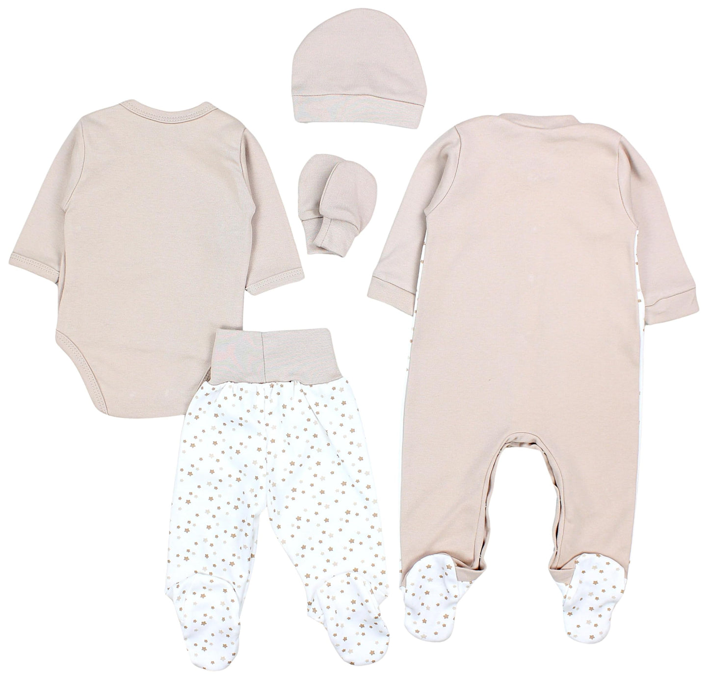 TupTam Baby Kleidung Set Jungen Langarm Bekleidung Neugeborene Füßlingen Hose Body Strampler Mütze 5 tlg