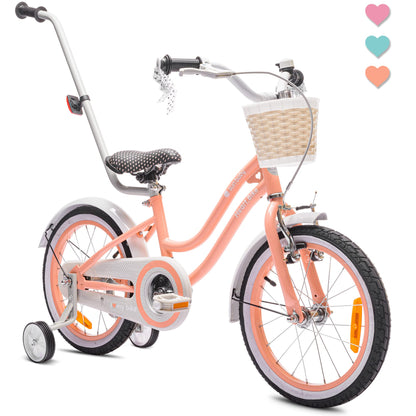 sun baby Mädchenfahrrad 12, 14 und 16 Zoll Radgröße Heart Bike zur Auswahl, mit Abnehmbarer Schubstange, Kinderfahrrad für Mädchen von 2 bis 6 Jahre - Meloni2