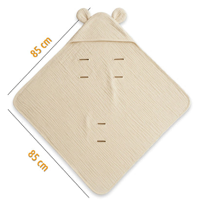 Musselin Einschlagdecke Babyschale Baby Decke 85x85 cm - Atmungsaktive Blanket für Kinderwagen und Autositz für Neugeborenen und Kleinkinder Oeko-Tex