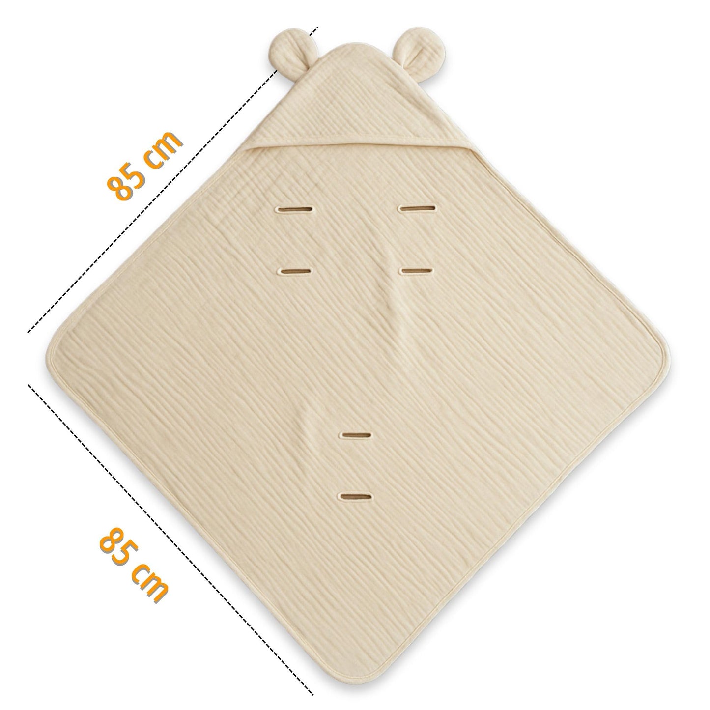 Musselin Einschlagdecke Babyschale Baby Decke 85x85 cm - Atmungsaktive Blanket für Kinderwagen und Autositz für Neugeborenen und Kleinkinder Oeko-Tex