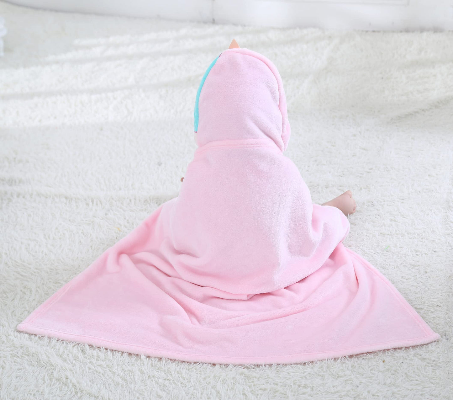 Doladola Baby Decke Babys Tier Design，Flanell Kinder Decke Kapuzenhandtuch für Mädchen und Jungen，Baby Kapuze Badeponcho Kinder Warm（gelbe Ente）
