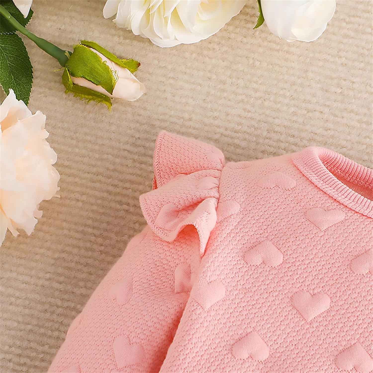 Toddler Baby Girl Outfits Long Sleeve Sweatshirt Top Trousers with Bow Tie Toddler Autumn Winter Clothing Set