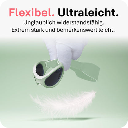 Mausito BABY Sonnenbrille 0-18 Monate Mädchen I VERGLEICHSSIEGER Sonnenbrille Baby 100% UV-Schutz I BIEGSAM & verstellbares Band I Schadstofffrei I Europäisches Design für Kinder gemacht