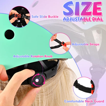 LOKJIJI Verstellbarer Kinder Fahrradhelm Skaterhelm für Mädchen Jungen Kinder Jugend, Farbe Farbverlauf Kinder Schutzhelme für Multi-Sportarten Fahrrad Skateboard Skaten