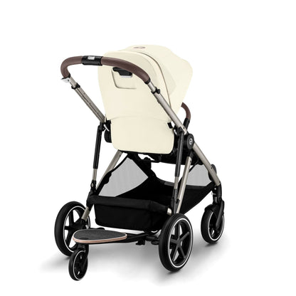 CYBEX Gold Kinderwagen e-GAZELLE S, Ab Geburt bis ca. 4 Jahre, Max. 22 kg (Single-Modus) / 2x 22 kg (Duo-Modus), All-in-1-System mit E-Antrieb und 20+ Konfigurationen, Stone Grey