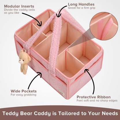 Baby Windel Caddy Organizer für Wickelauflage, Aufbewahrungskorb für Windeln und Tücher, Geschenk für Babyparty, Autowagen Organizer, Kindergarten Windel Organizer, Laptop
