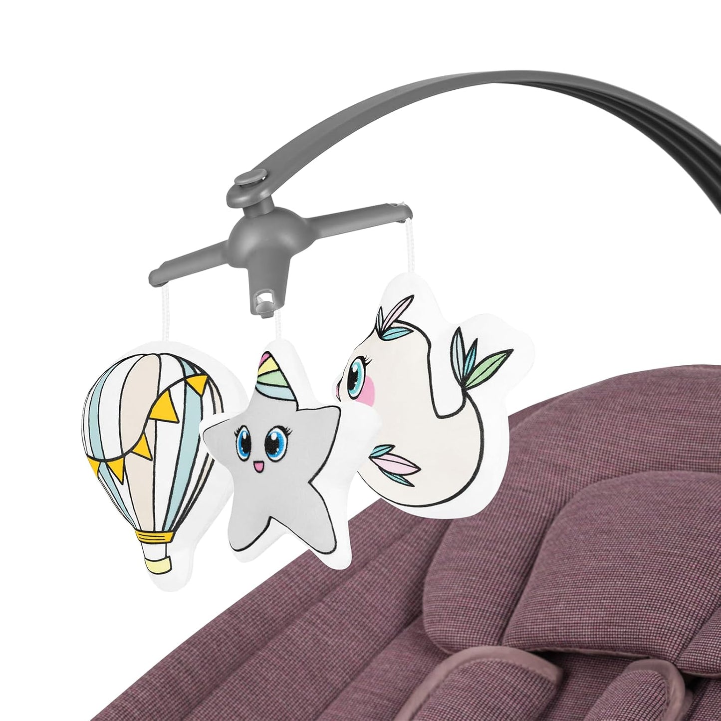 LIONELO BLOSSOM Electric Baby Rocker up to 9 kg Baby Lounger Adjustable Backrest Natural Rocking 5 Speeds Ergonomic Seat Bluetooth Remote Control 5 Melodies