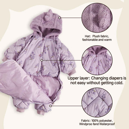 JiAmy Baby Snowsuit, Baby Boys Girls Winter Jumpsuit Romper Newborn Snow Overall for 6-24 Months