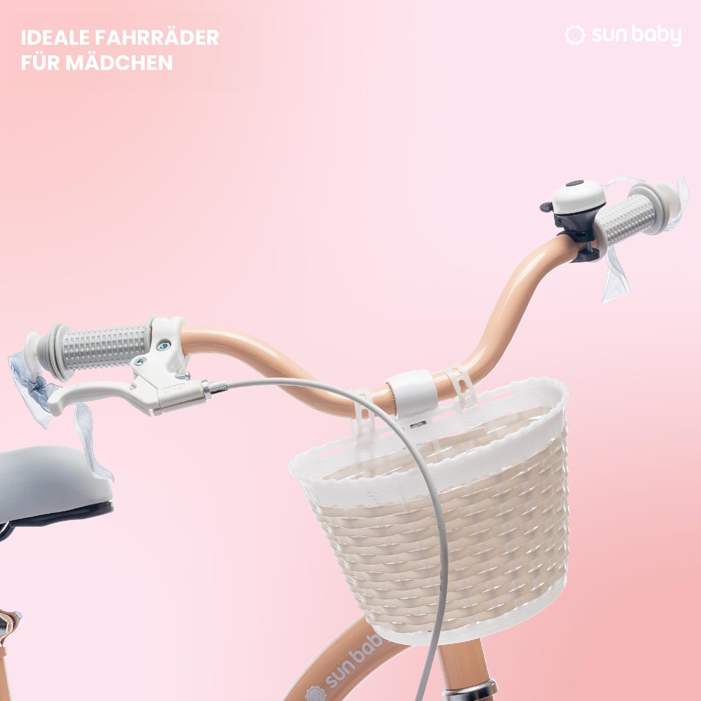 sun baby Mädchenfahrrad Flower Bike Radgröße zur Auswahl, mit Abnehmbarer Schubstange, Kinderfahrrad für Mädchen von 2 bis 6 Jahre
